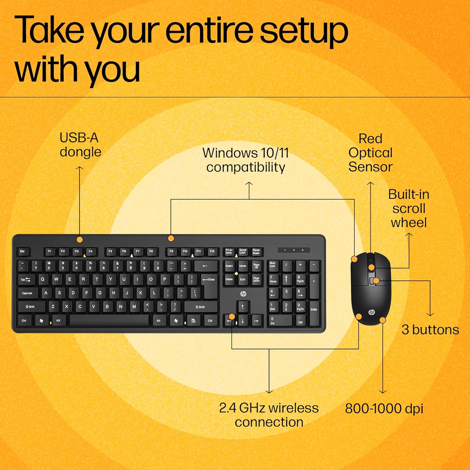 HP KM200 wireless keyboard/mouse combo - Image 7