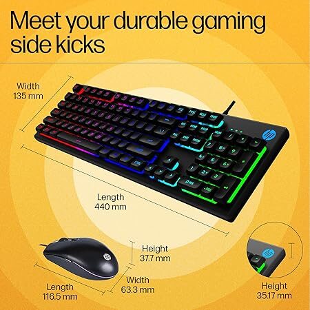 HP KM300F Wired USB Gaming Combo Keyboard Mouse - Image 3