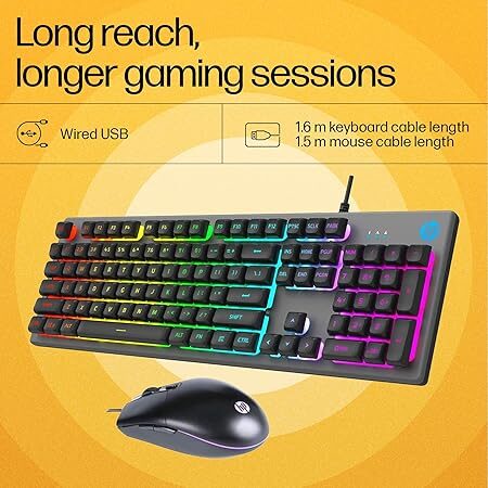 HP KM300F Wired USB Gaming Combo Keyboard Mouse - Image 4