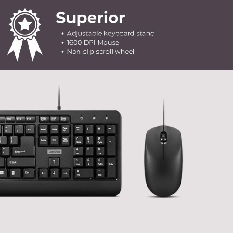 Lenovo 160 Wired Keyboard Mouse Combo Mouse
