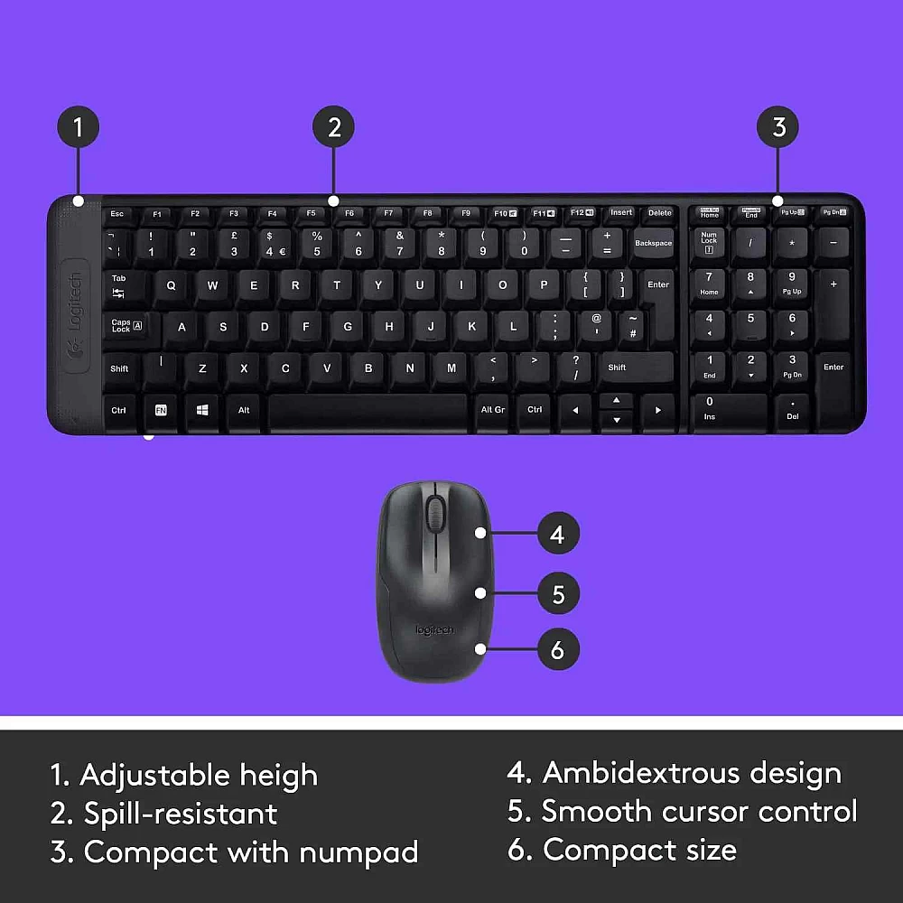 Logitech MK220 Wireless Keyboard Mouse Combo - Image 4