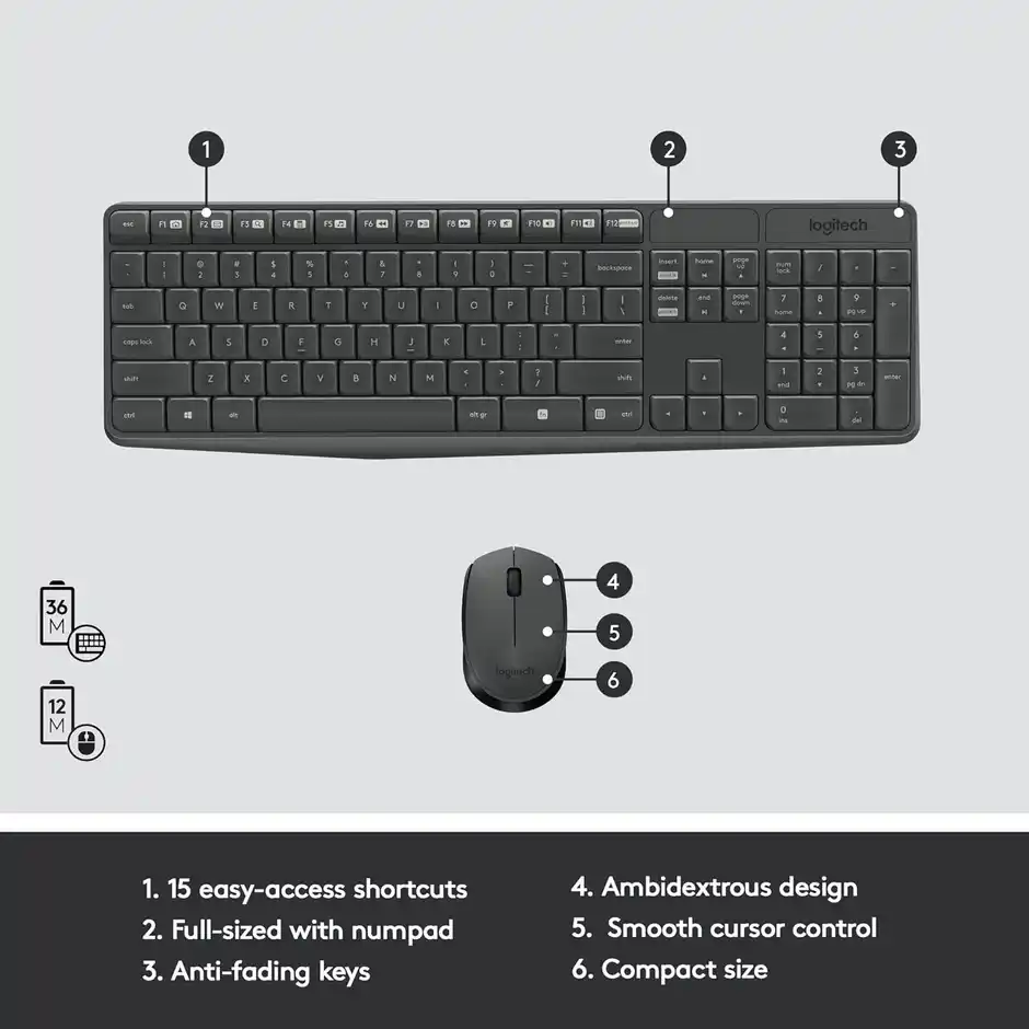 Logitech MK235 Wireless Keyboard Mouse Combo