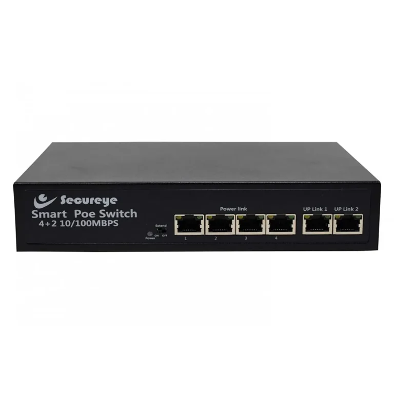 Secureye S-4FE-2UE-LD 4 Port Poe Switch Front
