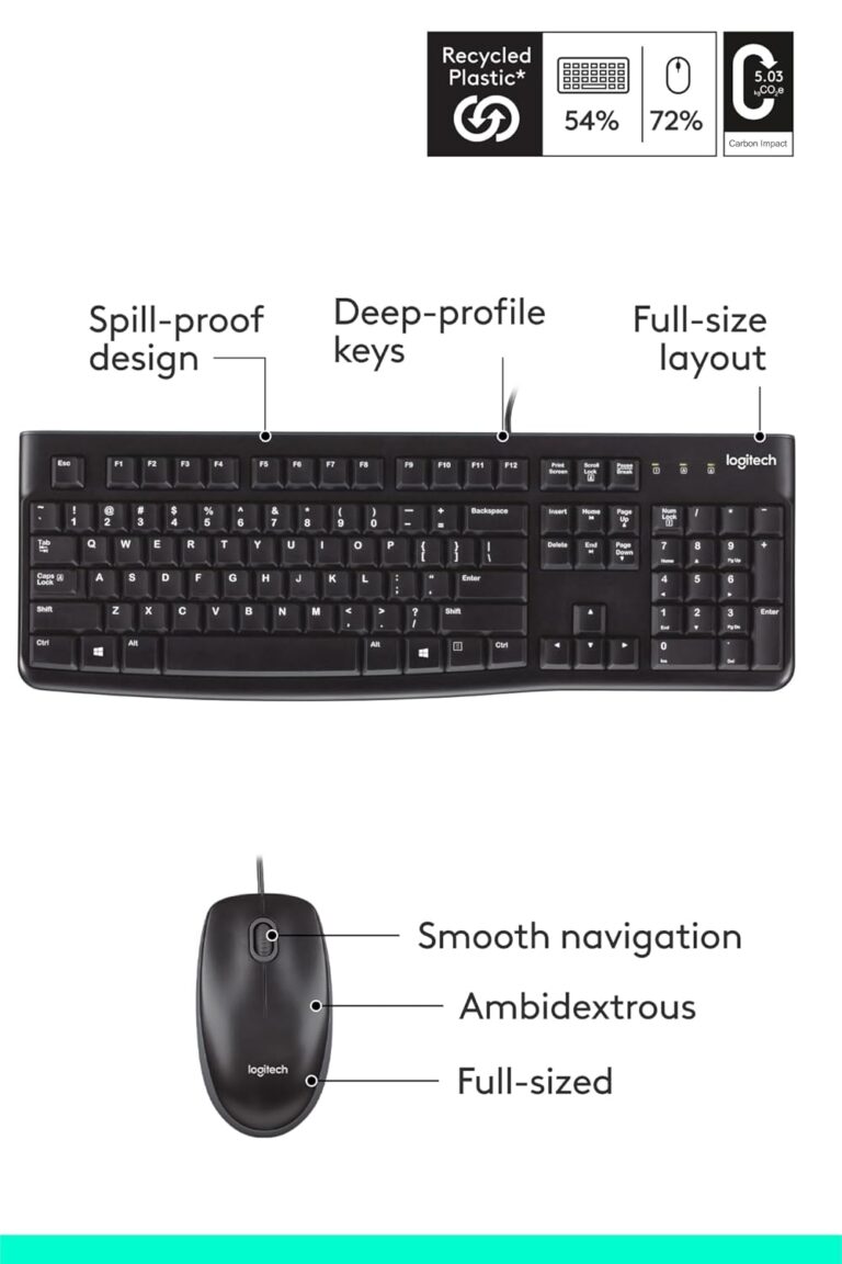 Logitech MK120 Corded USB Keyboard Mouse Combo Photo2
