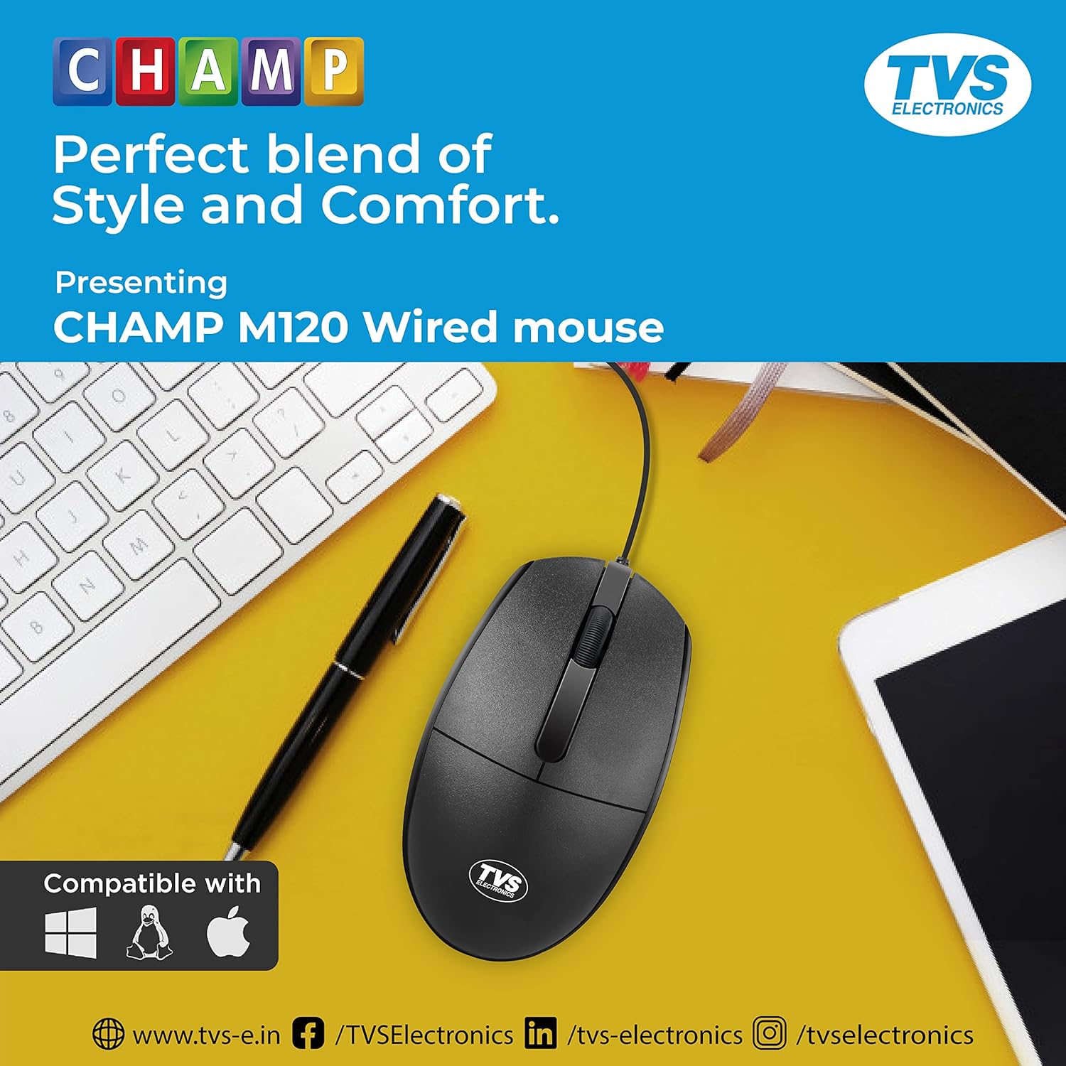 TVS champ M120 wired mouse - Image 3